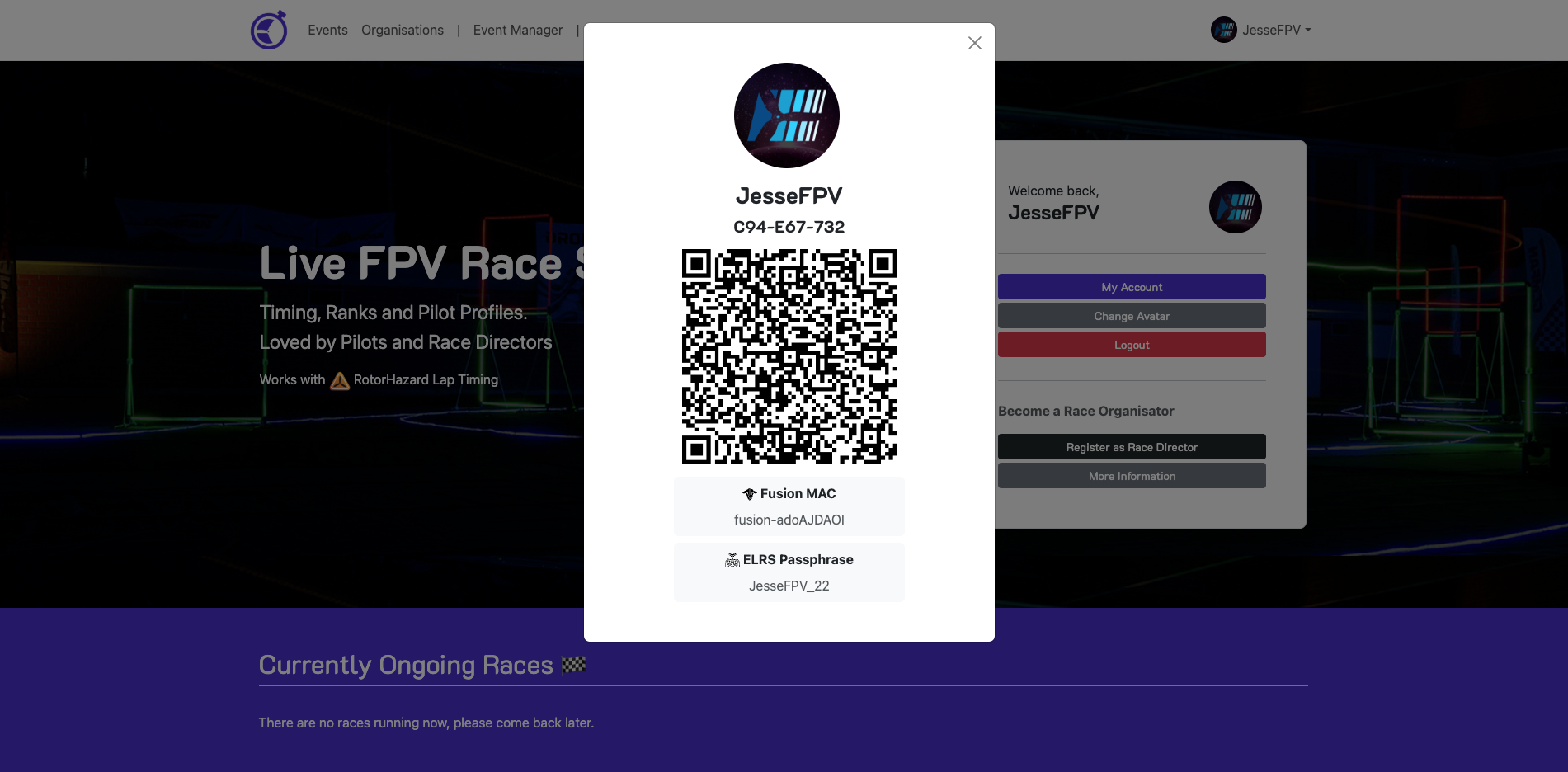 FPVScores Pilot Card